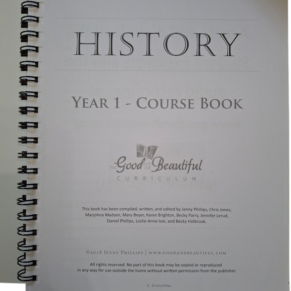 Good and The Beautiful History Year 1 Course Book - Picture 2 of 3